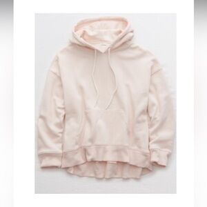 Aerie weekend oversized hoodie in cheeky peach (light pink), size medium